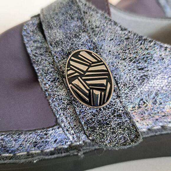 Alegria Comfort Dream Fit Shoe Neoprene Metallic Gray Den-735 Clog - Picture 7 of 11